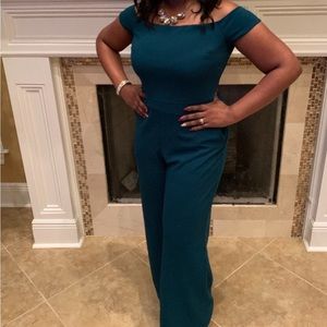 Emerald green wide leg jumpsuit